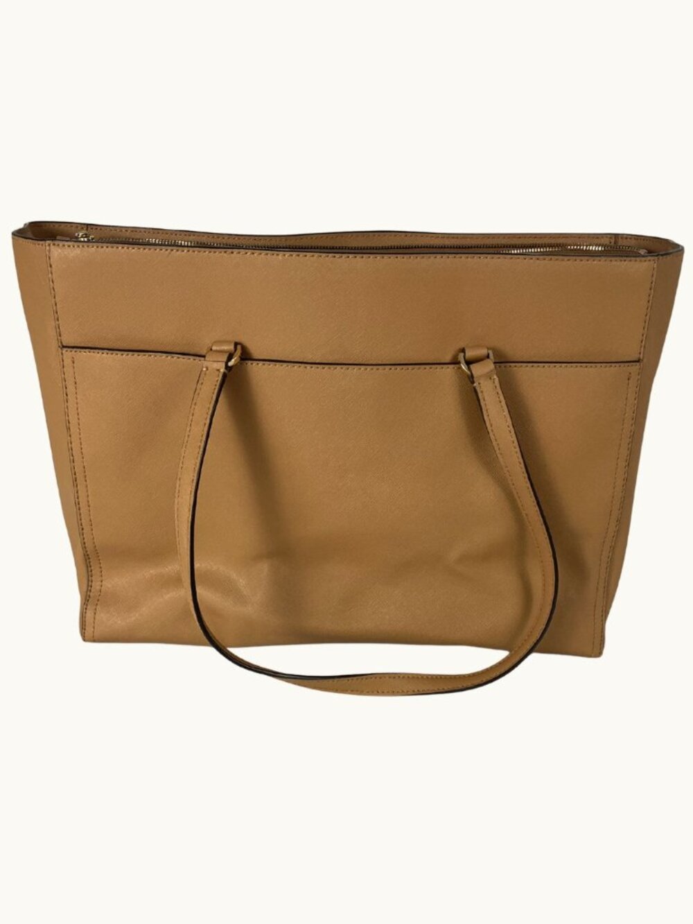 Tory Burch Saffiano Leather Tote Tan Gold Hardware - Picture 6 of 13